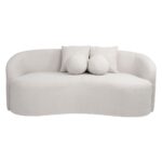 LYON Καναπές 2θ - Σαλονιού - Καθιστικού, Teddy Ύφασμα Άσπρο 178x82x68cm - Image 2