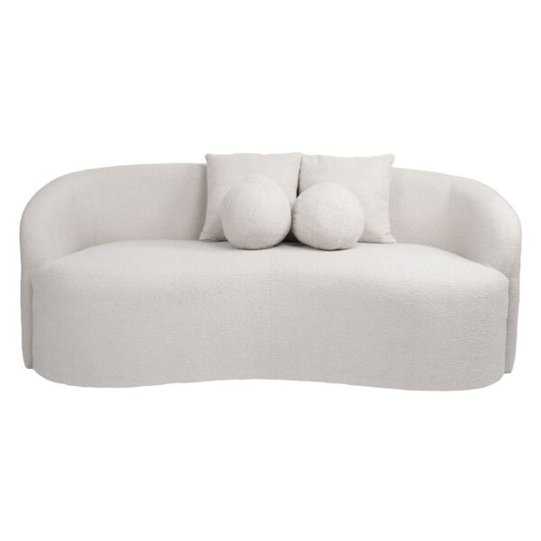 LYON Καναπές 2θ - Σαλονιού - Καθιστικού, Teddy Ύφασμα Άσπρο 178x82x68cm - Image 2