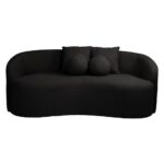 LYON Καναπές 2θ - Σαλονιού - Καθιστικού, Teddy Ύφασμα Μαύρο 178x82x68cm - Image 2