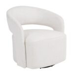 CUBA Πολυθρόνα-Περιστρεφόμενη, Σαλονιού - Καθιστικού, Teddy Ύφασμα Άσπρο 75x70x72cm - Image 2