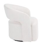 CUBA Πολυθρόνα-Περιστρεφόμενη, Σαλονιού - Καθιστικού, Teddy Ύφασμα Άσπρο 75x70x72cm - Image 3