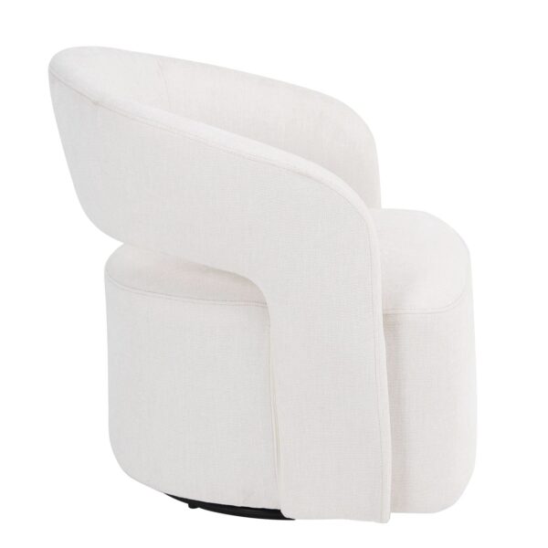 CUBA Πολυθρόνα-Περιστρεφόμενη, Σαλονιού - Καθιστικού, Teddy Ύφασμα Άσπρο 75x70x72cm - Image 3