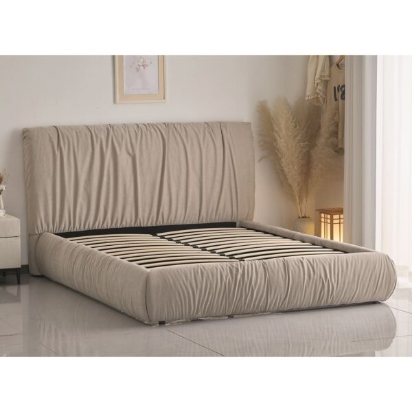 TOKYO Κρεβάτι Διπλό, για Στρώμα 160x200cm, Ύφασμα Μπεζ 192x228x113cm - Image 3