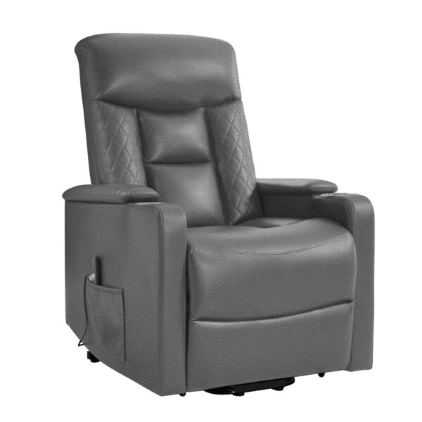 NANCY Lift-Relax Πολυθρόνα Σαλονιού - Καθιστικού, Ύφασμα Σκ.Γκρι (ηλεκτρική ανάκληση) 77x94x109cm - Image 2