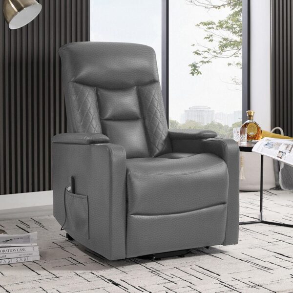 NANCY Lift-Relax Πολυθρόνα Σαλονιού - Καθιστικού, Ύφασμα Σκ.Γκρι (ηλεκτρική ανάκληση) 77x94x109cm - Image 3