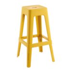 RELIX PP Σκαμπό BAR Στοιβαζόμενο, PP Απόχρωση Κροκί 42x42x76cm - Image 2