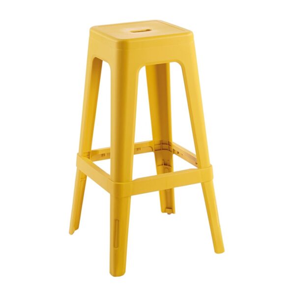 RELIX PP Σκαμπό BAR Στοιβαζόμενο, PP Απόχρωση Κροκί 42x42x76cm - Image 2