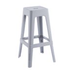 RELIX PP Σκαμπό BAR Στοιβαζόμενο, PP Απόχρωση Γκρι 42x42x76cm - Image 2