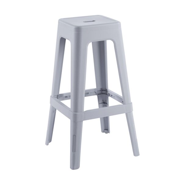 RELIX PP Σκαμπό BAR Στοιβαζόμενο, PP Απόχρωση Γκρι 42x42x76cm - Image 2