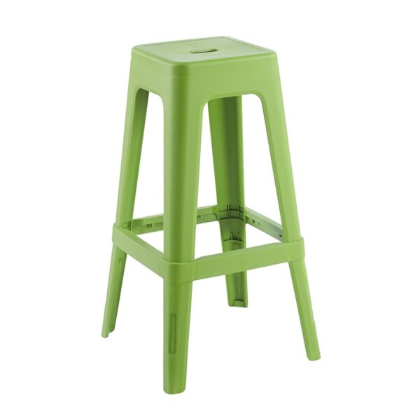 RELIX PP Σκαμπό BAR Στοιβαζόμενο, PP Απόχρωση Lime 42x42x76cm - Image 2