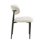 POINT Καρέκλα Τραπεζαρίας Μέταλλο Βαφή Μαύρο, Ύφασμα Μπεζ 47x51x79cm - Image 3