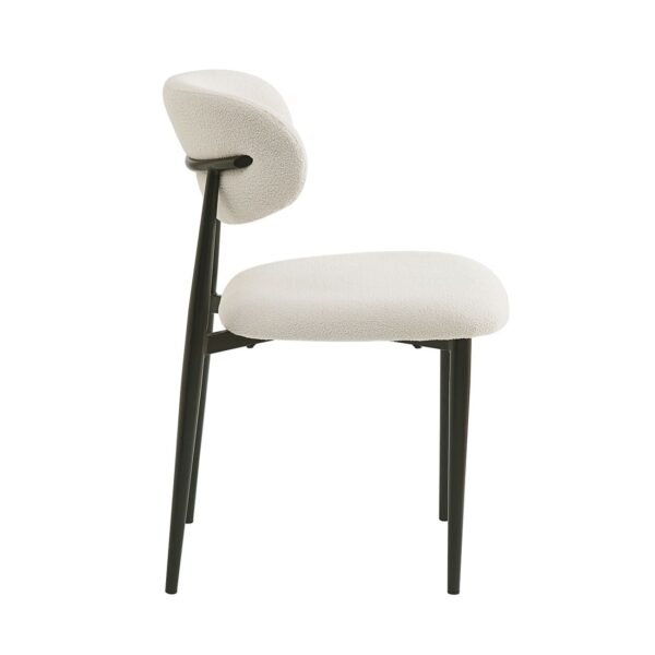 POINT Καρέκλα Τραπεζαρίας Μέταλλο Βαφή Μαύρο, Ύφασμα Μπεζ 47x51x79cm - Image 3