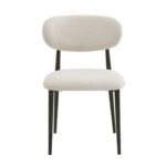 POINT Καρέκλα Τραπεζαρίας Μέταλλο Βαφή Μαύρο, Ύφασμα Μπεζ 47x51x79cm - Image 4