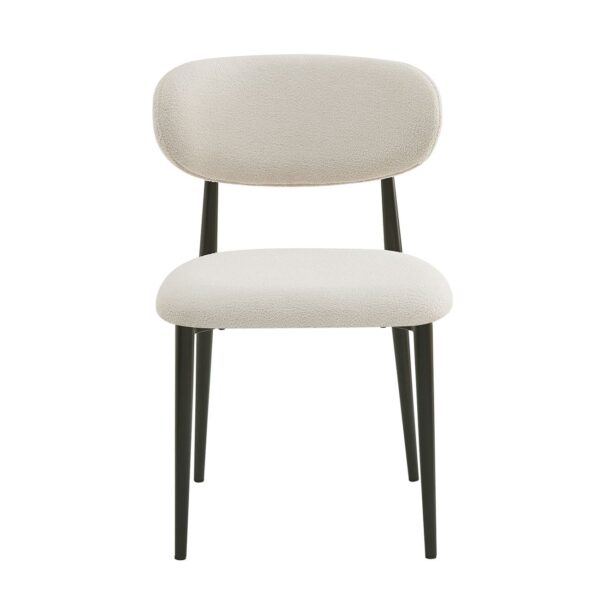POINT Καρέκλα Τραπεζαρίας Μέταλλο Βαφή Μαύρο, Ύφασμα Μπεζ 47x51x79cm - Image 4