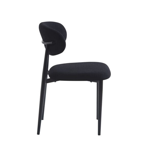 POINT Καρέκλα Τραπεζαρίας Μέταλλο Βαφή Μαύρο, Ύφασμα Μαύρο 47x51x79cm - Image 3