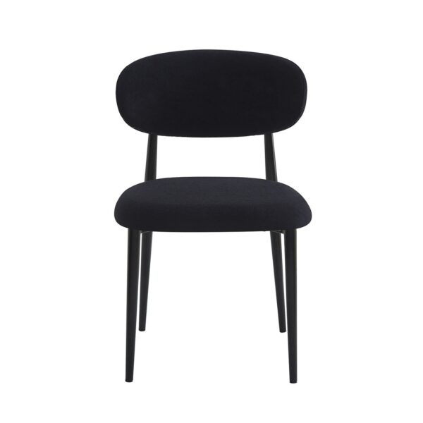 POINT Καρέκλα Τραπεζαρίας Μέταλλο Βαφή Μαύρο, Ύφασμα Μαύρο 47x51x79cm - Image 4
