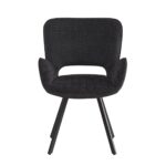 VETA Πολυθρόνα Περιστρεφόμενη, Μέταλλο Βαφή Μαύρο, Ύφασμα Μαύρο 58x58x84cm - Image 4