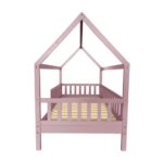 DREAM Montessori Παιδικό Κρεβάτι, για Στρώμα 90x190cm, Ξύλο Πεύκου Απόχρωση Ροζ 97x197x129cm - Image 3