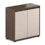 CONCEPT Ντουλάπι Γραφείου Χαμηλό Δίφυλλο, Απόχρωση Καρυδί - Μπεζ 80x40x80cm - Image 2