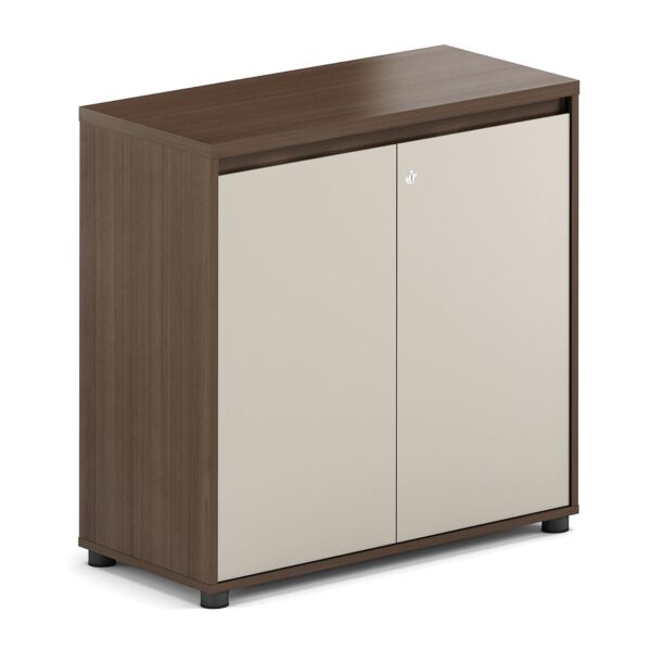 CONCEPT Ντουλάπι Γραφείου Χαμηλό Δίφυλλο, Απόχρωση Καρυδί - Μπεζ 80x40x80cm - Image 2