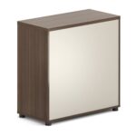 CONCEPT Ντουλάπι Γραφείου Χαμηλό Δίφυλλο, Απόχρωση Καρυδί - Μπεζ 80x40x80cm - Image 3