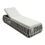 MAJORCA Ξαπλώστρα, Αλουμίνιο με Olefin Rope Γκρι, Μαξιλάρι Ανοιχτό Γκρι 75x195x42cm - Image 2