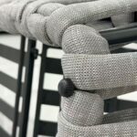 MAJORCA Ξαπλώστρα, Αλουμίνιο με Olefin Rope Γκρι, Μαξιλάρι Ανοιχτό Γκρι 75x195x42cm - Image 5