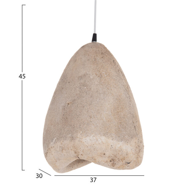 ΦΩΤΙΣΤΙΚΟ ΟΡΟΦΗΣ ΜΕ ΟΨΗ ΠΕΤΡΑΣ STONER (S) HM4417 ΣΚΟΥΡΟ ΜΠΕΖ 37x30x45Υεκ. - Image 2