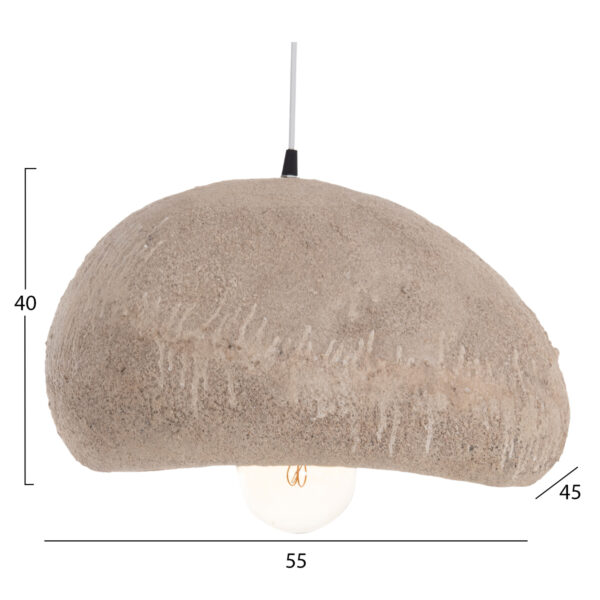 ΦΩΤΙΣΤΙΚΟ ΟΡΟΦΗΣ ΜΕ ΟΨΗ ΠΕΤΡΑΣ STONER (M) HM4418 ΣΚΟΥΡΟ ΜΠΕΖ 55x45x40Υεκ. - Image 2