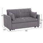 ΚΑΝΑΠΕΣ ΚΡΕΒΑΤΙ 2-ΘΕΣΙΟΣ BORG HM3289.01 ΓΚΡΙ ΥΦΑΣΜΑ 140x75x89Υεκ - Image 2