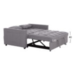 ΚΑΝΑΠΕΣ ΚΡΕΒΑΤΙ 2-ΘΕΣΙΟΣ BORG HM3289.01 ΓΚΡΙ ΥΦΑΣΜΑ 140x75x89Υεκ - Image 3