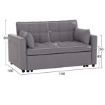 ΚΑΝΑΠΕΣ ΚΡΕΒΑΤΙ 2-ΘΕΣΙΟΣ BORG HM3289.11 ΓΚΡΙ ΥΦΑΣΜΑ 140x75x89Υεκ - Image 2