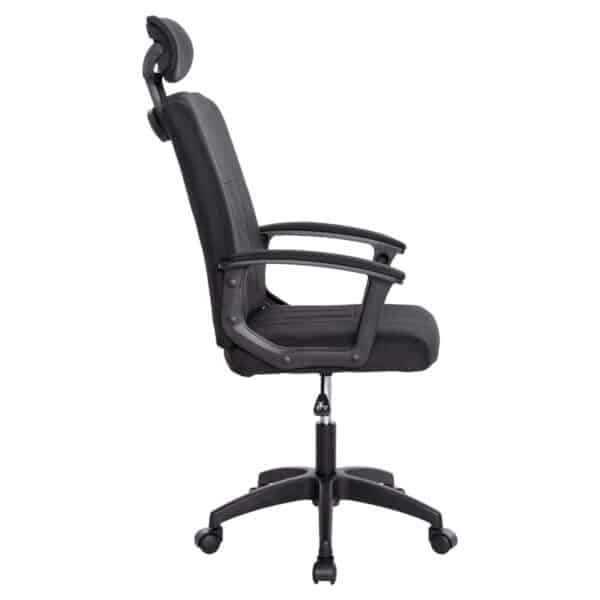 ΚΑΡΕΚΛΑ ΓΡΑΦΕΙΟΥ NIMBLE HM1199.11 ΜΑΥΡΟ ΥΦΑΣΜΑ-ΜΑΥΡΟΣ ΣΚΕΛΕΤΟΣ & ΒΑΣΗ 59x64x122Υεκ - Image 4