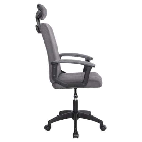 ΚΑΡΕΚΛΑ ΓΡΑΦΕΙΟΥ NIMBLE HM1199.12 ΓΚΡΙ ΥΦΑΣΜΑ-ΜΑΥΡΟΣ ΣΚΕΛΕΤΟΣ&ΒΑΣΗ 59x64x122Υεκ - Image 4