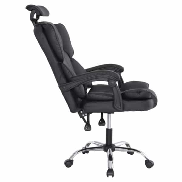 ΚΑΡΕΚΛΑ ΓΡΑΦΕΙΟΥ OCTAVIUS HM1202 ΜΑΥΡΟ PVC-ΜΕΤΑΛ.ΧΡΩΜΙΟ ΒΑΣΗ 63x73x129Υεκ - Image 5