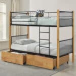 ΚΟΥΚΕΤΑ ΜΕ 2 ΣΥΡΤΑΡΙΑ & 2 ΣΤΡΩΜΑΤΑ 90X190εκ RAYVEN HM21336.02 ΞΥΛΟ ΚΑΙ ΜΕΤΑΛΛΟ - Image 2