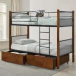 ΚΟΥΚΕΤΑ ΜΕ 2 ΣΥΡΤΑΡΙΑ & 2 ΣΤΡΩΜΑΤΑ 90X190εκ RAYVEN HM21336 ΞΥΛΟ ΚΑΙ ΜΕΤΑΛΛΟ - Image 2