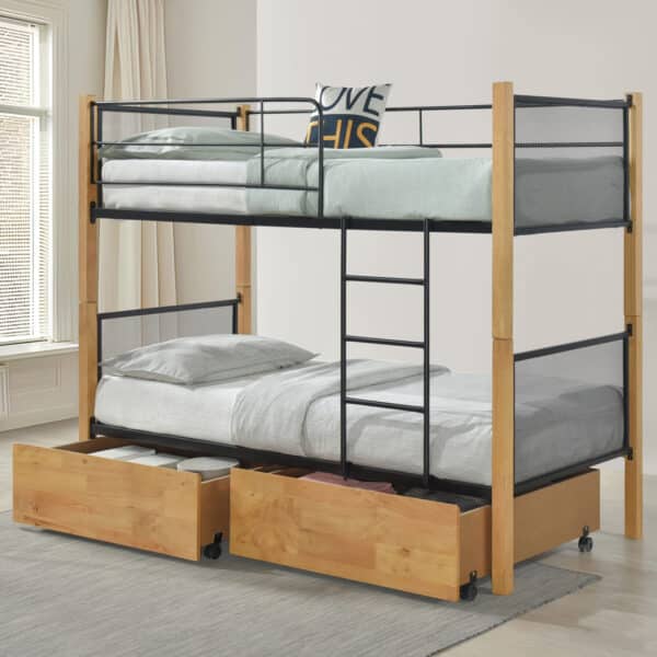 ΚΡΕΒΑΤΙ ΚΟΥΚΕΤΑ ΜΕ 2 ΕΠΙΔΑΠΕΔΙΑ ΣΥΡΤΑΡΙΑ RAYVEN HM21119.02 ΞΥΛΟ-ΜΕΤΑΛΛΟ-ΓΙΑ ΣΤΡΩΜΑΤΑ  90x190εκ - Image 2