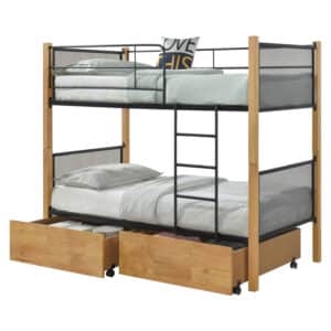 ΚΡΕΒΑΤΙ ΚΟΥΚΕΤΑ ΜΕ 2 ΕΠΙΔΑΠΕΔΙΑ ΣΥΡΤΑΡΙΑ RAYVEN HM21119.02 ΞΥΛΟ-ΜΕΤΑΛΛΟ-ΓΙΑ ΣΤΡΩΜΑΤΑ  90x190εκ