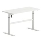 LEVEL Γραφείο Η/Υ Ηλεκτρικό Ρυθμιζόμενο, Πολλαπλών επιλογών ύψους, Άσπρο 120x60x72/115cm