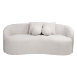 LYON Καναπές 2θ - Σαλονιού - Καθιστικού, Teddy Ύφασμα Άσπρο 178x82x68cm