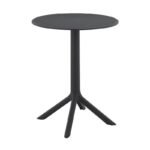 MODA-W Τραπέζι Κήπου - Βεράντας, PP - UV Protection, Απόχρωση Ανθρακί Φ60x75cm