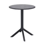 MODA-W Τραπέζι Κήπου - Βεράντας, PP - UV Protection, Απόχρωση Μαύρο Φ60x75cm