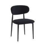 POINT Καρέκλα Τραπεζαρίας Μέταλλο Βαφή Μαύρο, Ύφασμα Μαύρο 47x51x79cm