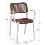 ΠΟΛΥΘΡΟΝΑ ΕΞ.ΧΩΡΟΥ STRIDER HM6391.01 ΛΕΥΚΟ ΠΟΛΥΠΡΟΠΥΛΕΝΙΟ--ΚΑΦΕ ΣΧΟΙΝΙ 57x53x80Υεκ. - Image 2