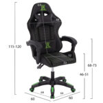 ΠΟΛΥΘΡΟΝΑ GAMING LOOT HM1204 ΜΑΥΡΟ-ΠΡΑΣΙΝΟ PVC 60x60x120Υεκ. - Image 2