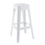 RELIX PP Σκαμπό BAR Στοιβαζόμενο, PP Απόχρωση Άσπρο 42x42x76cm