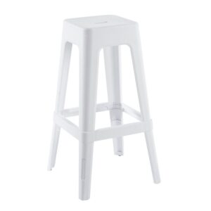 RELIX PP Σκαμπό BAR Στοιβαζόμενο, PP Απόχρωση Άσπρο 42x42x76cm