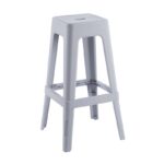 RELIX PP Σκαμπό BAR Στοιβαζόμενο, PP Απόχρωση Γκρι 42x42x76cm