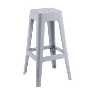 RELIX PP Σκαμπό BAR Στοιβαζόμενο, PP Απόχρωση Γκρι 42x42x76cm